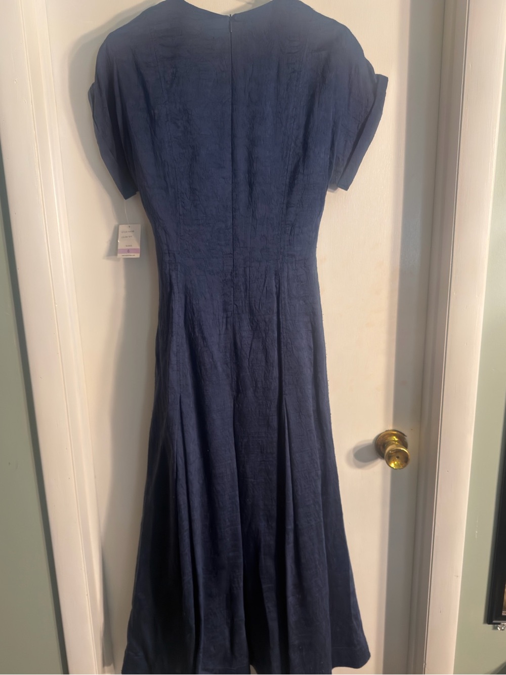 Taylor Navy V-Neck Tie-Waist Maxi Dress NWT - Picture 5 of 7